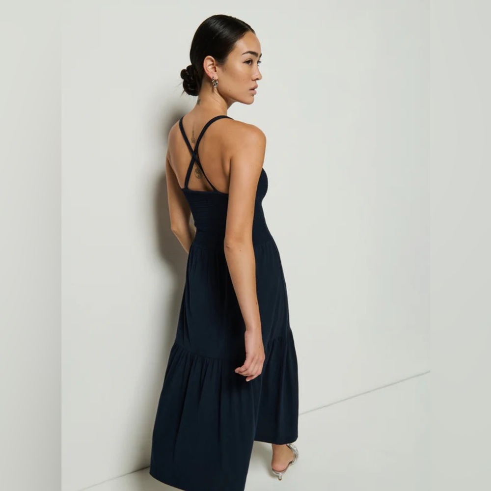 Blue Sleeveless Spaghetti Strap Sundress